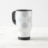 Monogram Pastel Rainbow Sundae Polka Dot Mandala Reisebecher (Vorderseite Links)