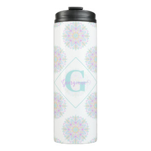 Monogram Pastel Rainbow Sundae Polka Dot Mandala Thermosbecher