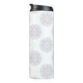 Monogram Pastel Rainbow Sundae Polka Dot Mandala Thermosbecher (Nach rechts gedreht)