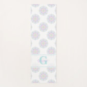 Monogram Pastel Rainbow Sundae Polka Dot Mandala Yogamatte (Vorderseite)