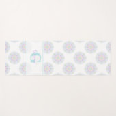 Monogram Pastel Rainbow Sundae Polka Dot Mandala Yogamatte (Vorderseite (Horizontal))