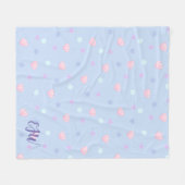 Monogram Pastel Seashells and Pearls in Periwinkle Fleecedecke (Vorderseite (Horizontal))