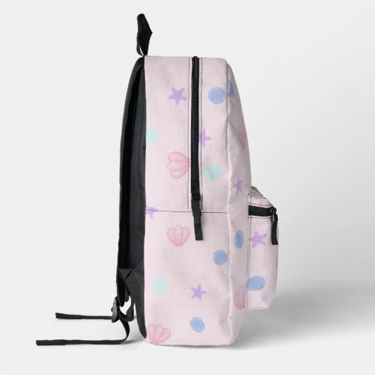Monogram Pastel Seashells and Pearls in Pink Bedruckter Rucksack (Links)
