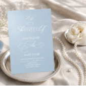 Monogram Pastell Blau Luxus-Hochzeit Einladung