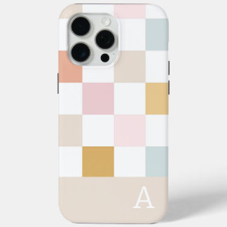 Monogram Pastell Checkerboard Retro Trendy Case-Mate iPhone Hülle