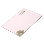 Monogram Pastell Rosa Gold Blumen Wasserfarbe Chic Notizblock (angewinkelt)
