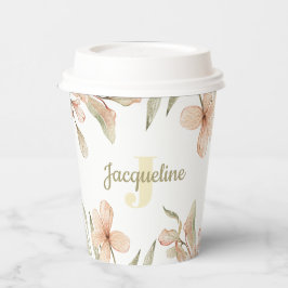 Monogram Pastellbaby Pink Sky Baby Blume Design Pappbecher