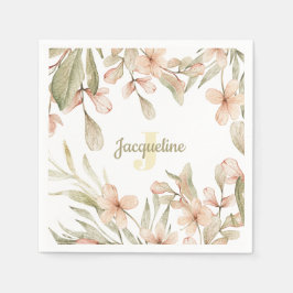 Monogram Pastellbaby Pink Sky Baby Blume Design Serviette