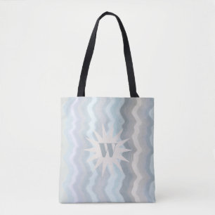 Monogram Pastellfarbenstreifen blau aquamarin grau Tasche