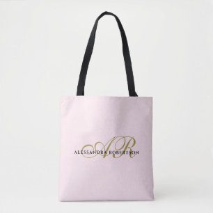 Monogram Pastellrot Rosa Gold Schwarz Eleganter Ch Tasche