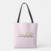 Monogram Pastellrot Rosa Gold Schwarz Eleganter Ch Tasche (Rückseite)