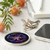 Monogram Peace Sign Premium Schlüsselkette Schlüsselanhänger (Seite)