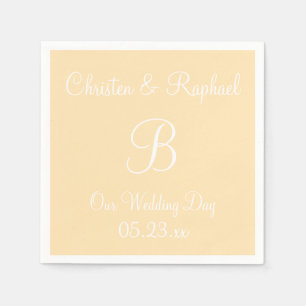 Monogram Peach Class Color Coordinated Napkins Serviette