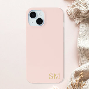 Monogram Peach Gold Minimalistische Initialen Case-Mate iPhone Hülle