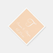 Monogram Peach Puff Einfache Farbkoordination Neap Serviette (Ecke)