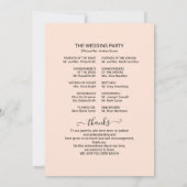 Monogram Peach Rose Gold Foil Wedding Program Einladung (Rückseite)