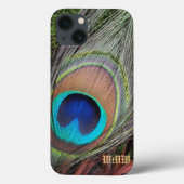 Monogram Peacock Feather Blackberry Bold Case (Rückseite)