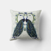 Monogram PEACOCK HEART Wedding Anniversary Custom Kissen (Rückseite)