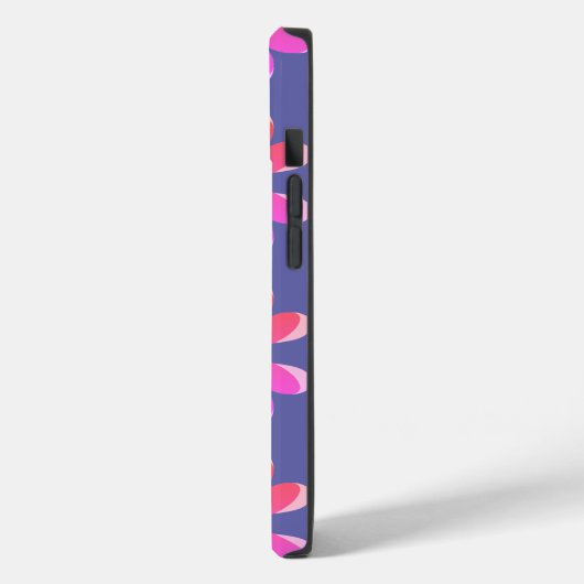 Monogram Periwinkle Retro Floral Muster Case-Mate iPhone Hülle (Rückseite / Links)