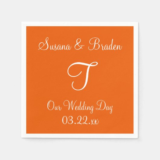 Monogram Persimmon Einfache Farbanpassung Nickerch Serviette (Vorderseite)