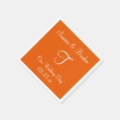 Monogram Persimmon Einfache Farbanpassung Nickerch Serviette (Ecke)