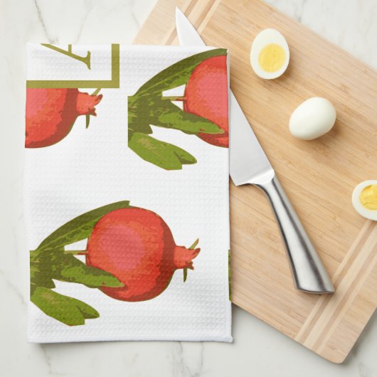 Monogram Personal Chic Rosh Hashanah Geschirrtuch (Viertel Falte)