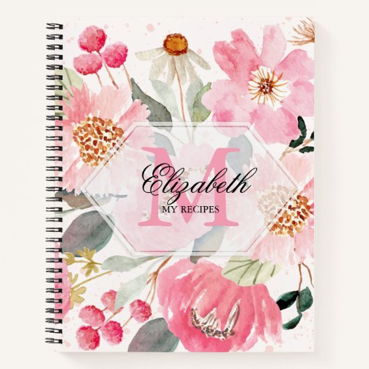 Monogram Personal Cooking-Rezepte Notebook Notizblock (Vorderseite)