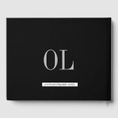 Monogram Personal FotoModern Bar Mitzvah Gästebuch (Rückseite)