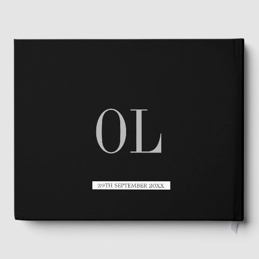 Monogram Personal FotoModern Bar Mitzvah Gästebuch (Rückseite)