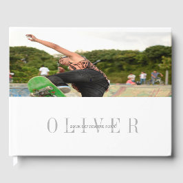 Monogram Personal FotoModern Bar Mitzvah Gästebuch