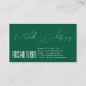 Monogram PERSONAL TRAINER moderne Schrift Visitenkarte (Rückseite)