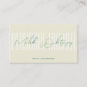 Monogram PERSONAL TRAINER moderne Schrift Visitenkarte (Vorderseite)