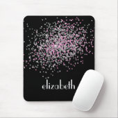Monogram personalisieren Schwarz-Rosa-Silver-Glitz Mousepad (Mit Mouse)