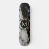 Monogram personalisieren Schwarz-weißes Skateboard (Vorderseite)