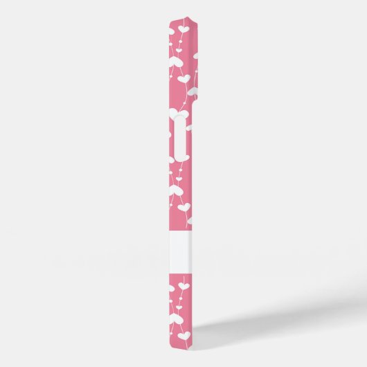 Monogram personalisieren Sie die Pink White Hearly Case-Mate iPhone Hülle (Rückseite / Rechts)