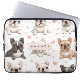 Monogram Personalisiert Adorable French Bulldog Laptopschutzhülle