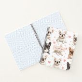 Monogram Personalisiert Adorable French Bulldog Notizblock (Innenseite)