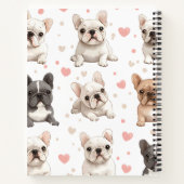 Monogram Personalisiert Adorable French Bulldog Notizblock (Rückseite)