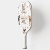 Monogram Personalisiert Adorable French Bulldog Pickleball Schläger (Links)