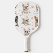 Monogram Personalisiert Adorable French Bulldog Pickleball Schläger (Rückseite)