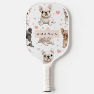 Monogram Personalisiert Adorable French Bulldog Pickleball Schläger