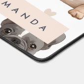 Monogram Personalisiert Adorable French Bulldog Schreibtischunterlage (Ecke)