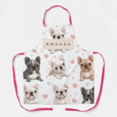 Monogram Personalisiert Adorable French Bulldog Schürze (Vorderseite)