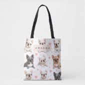 Monogram Personalisiert Adorable French Bulldog Tasche (Vorderseite)