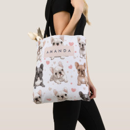 Monogram Personalisiert Adorable French Bulldog Tasche