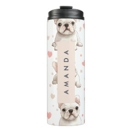 Monogram Personalisiert Adorable French Bulldog Thermosbecher