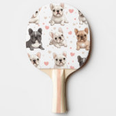 Monogram Personalisiert Adorable French Bulldog Tischtennis Schläger (Rückseite)