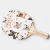 Monogram Personalisiert Adorable French Bulldog Tischtennis Schläger (Seitenansicht)