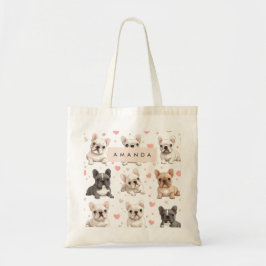 Monogram Personalisiert Adorable French Bulldog Tragetasche