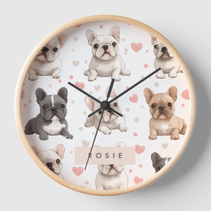 Monogram Personalisiert Adorable French Bulldog Uhr